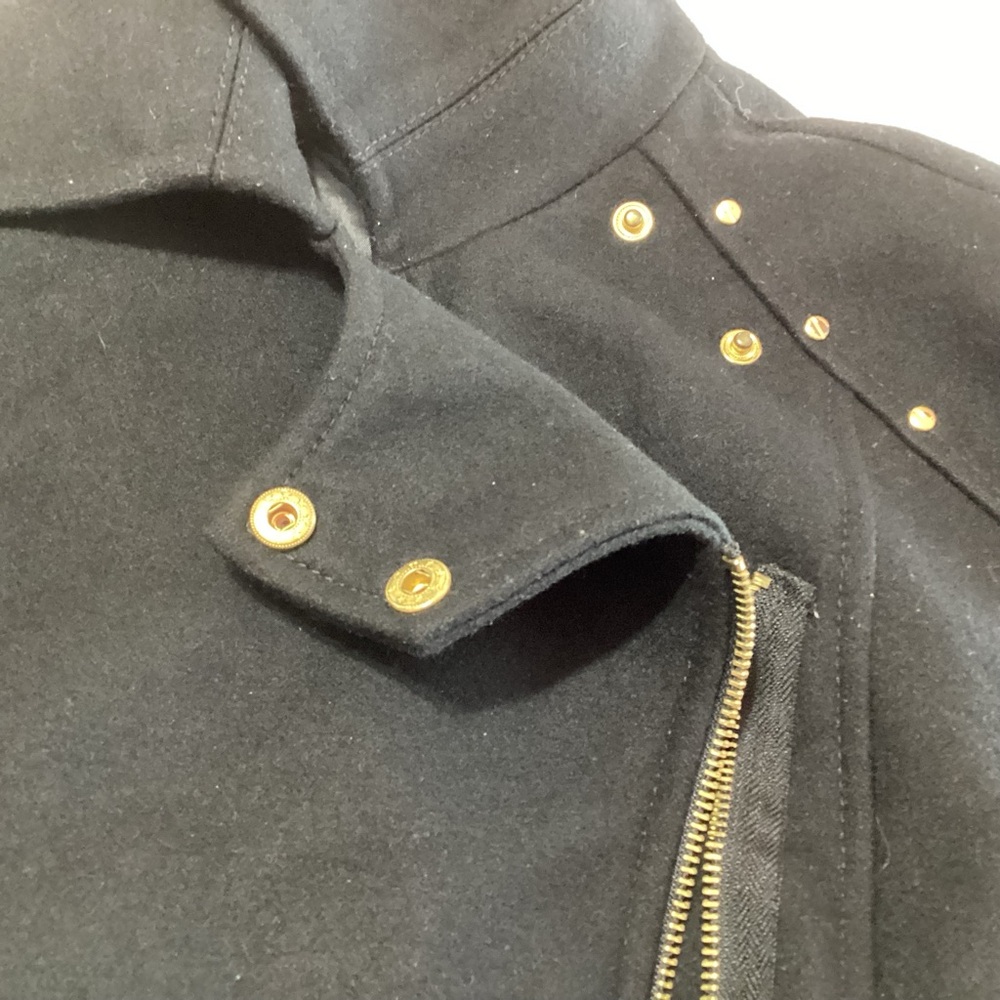 Kenneth Cole Asymmetrical Zip Coat with Belt Size 4 Black Winter Warm Wool Blend - Picture 5 of 12